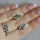 Срібний набір з золотими пластинами