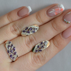 Срібний набір з золотими пластинами