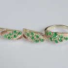 Срібний набір з золотими пластинами