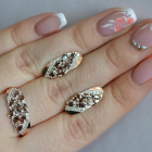 Срібний набір з золотими пластинами