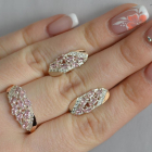 Срібний набір з золотими пластинами