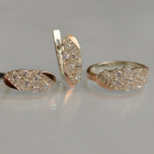 Срібний набір з золотими пластинами