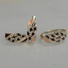 Срібний набір з золотими пластинами