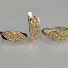 Срібний набір з золотими пластинами