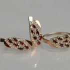 Срібний набір з золотими пластинами