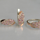 Срібний набір з золотими пластинами