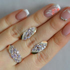 Срібний набір з золотими пластинами