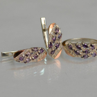 Срібний набір з золотими пластинами