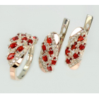 Срібний набір з золотими пластинами