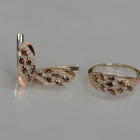 Срібний набір з золотими пластинами