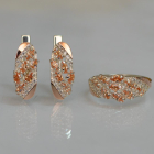 Срібний набір з золотими пластинами