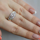 Срібна каблучка з золотими пластинами