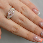 Срібна каблучка з золотими пластинами