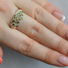 Срібна каблучка з золотими пластинами