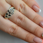 Срібна каблучка з золотими пластинами