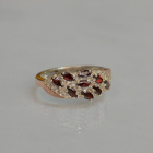 Срібна каблучка з золотими пластинами