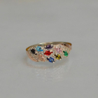 Срібна каблучка з золотими пластинами