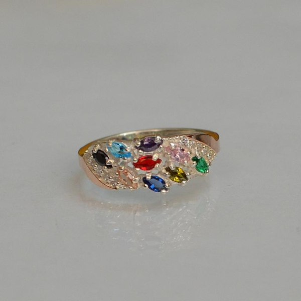 Срібна каблучка з золотими пластинами