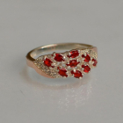 Срібна каблучка з золотими пластинами