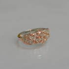 Срібна каблучка з золотими пластинами