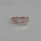 Срібна каблучка з золотими пластинами