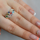 Срібна каблучка з золотими пластинами