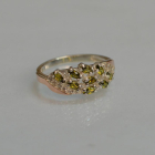 Срібна каблучка з золотими пластинами