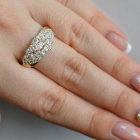 Срібна каблучка з золотими пластинами