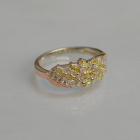 Срібна каблучка з золотими пластинами