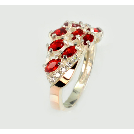 Серебряное кольцо с золотыми пластинами