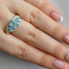 Срібна каблучка з золотими пластинами