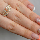 Срібна каблучка з золотими пластинами