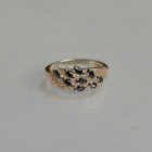 Срібна каблучка з золотими пластинами