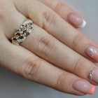 Срібна каблучка з золотими пластинами