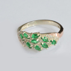 Срібна каблучка з золотими пластинами