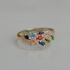 Срібна каблучка з золотими пластинами