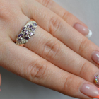 Срібна каблучка з золотими пластинами