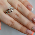 Срібна каблучка з золотими пластинами