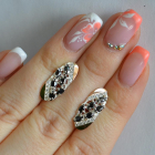 Серебряные серьги с золотыми пластинами