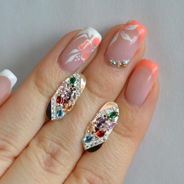 Серебряные серьги с золотыми пластинами