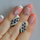 Серебряные серьги с золотыми пластинами