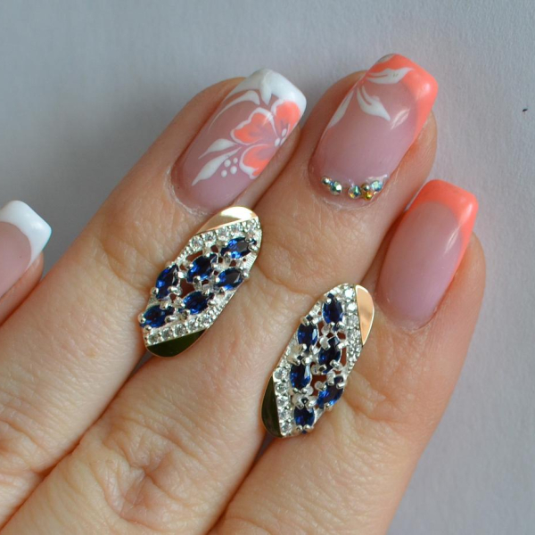 Серебряные серьги с золотыми пластинами