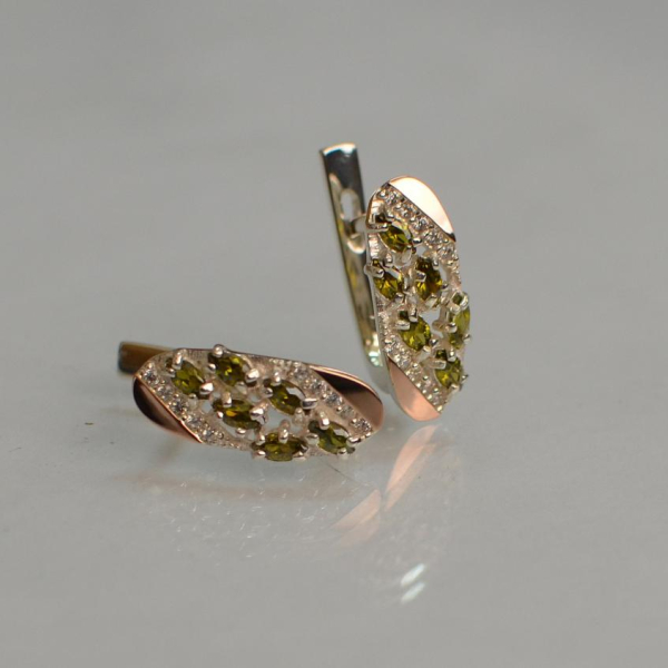 Серебряные серьги с золотыми пластинами