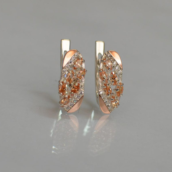 Серебряные серьги с золотыми пластинами