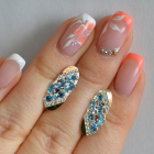 Серебряные серьги с золотыми пластинами