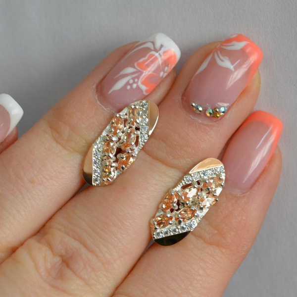 Серебряные серьги с золотыми пластинами