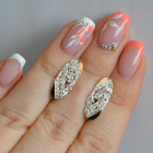 Серебряные серьги с золотыми пластинами