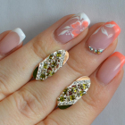 Серебряные серьги с золотыми пластинами