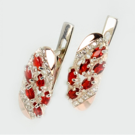 Срібні сережки з золотими пластинами