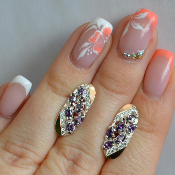 Серебряные серьги с золотыми пластинами